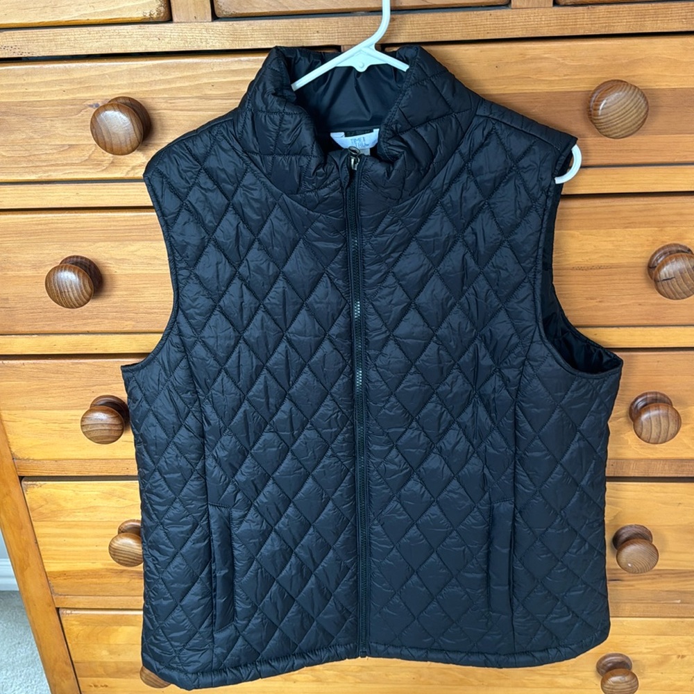 Black quilted vest